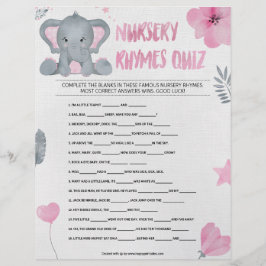 Nursery Rhymes Quiz [Baby Elephant [Rosa] Brevhuvud