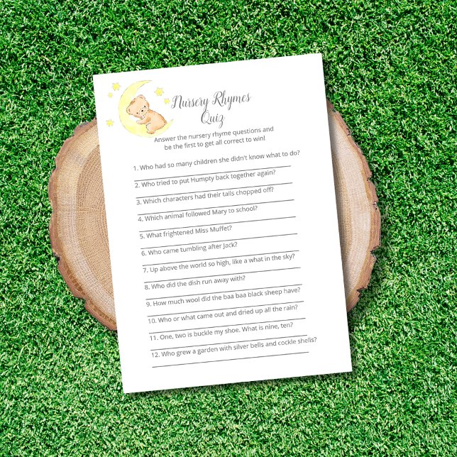 Nursery Rhymes Quiz Baby Sprinkle-spelkort (Skapare uppladdad)