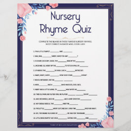 Nursery Rhymes Quiz [Blommigt Ram] Brevhuvud