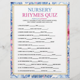 Nursery Rhymes Quiz [Blommigt Watercolor] Brevhuvud