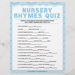 Nursery Rhymes Quiz [Luxury Snöre [Blue] Brevhuvud