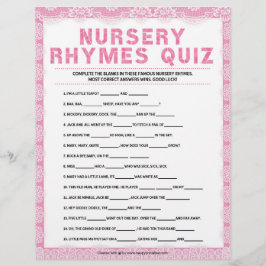Nursery Rhymes Quiz [Luxury Snöre [Rosa] Brevhuvud