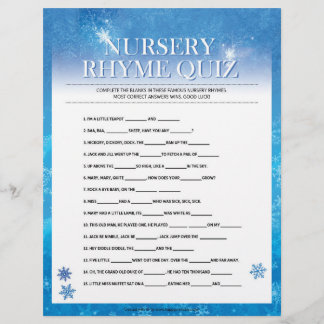 Nursery Rhymes Quiz [Snöblått] Brevhuvud