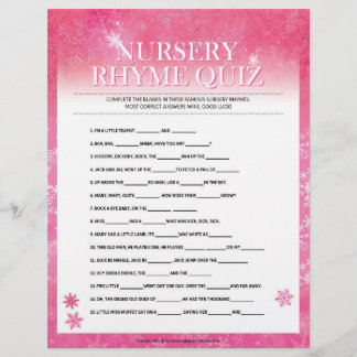 Nursery Rhymes Quiz [Snowy Rosa] Brevhuvud