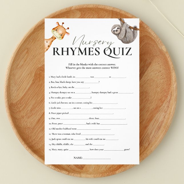 Nursery Rhymes Quiz Vild en babystövel Flygblad (Skapare uppladdad)