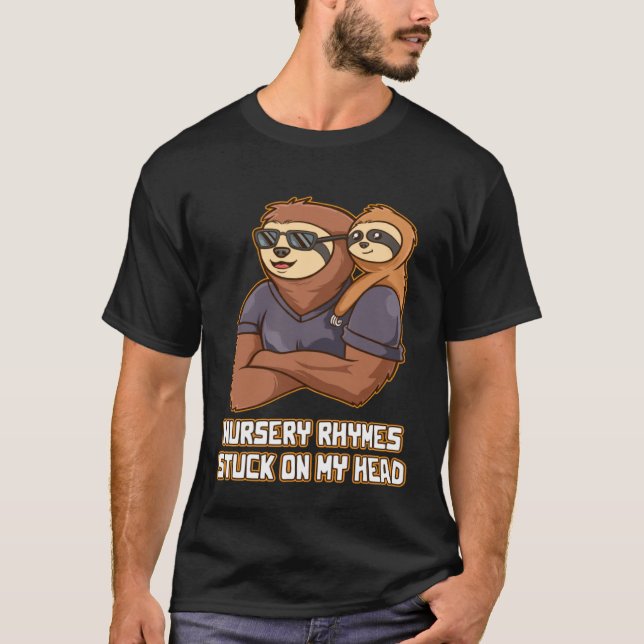 Nursery Rhymes Stuck on My Head Dad Toddler Daddy  T Shirt (Framsida)