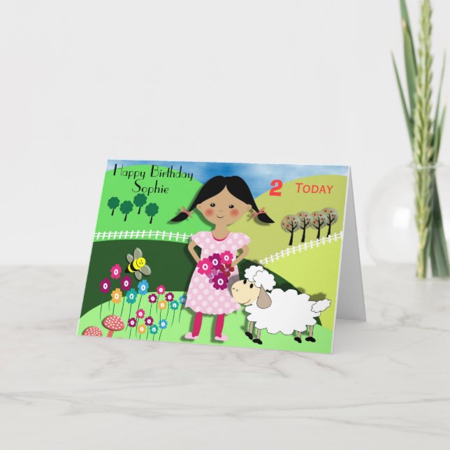 Nursery Rythm Theme Cute Barns födelsedag Card Kort (Framsida)