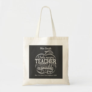 Nursery Teacher chalkboard äpple bok mode Tygkasse