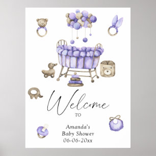 Nursery - välkomna babyduschen party poster