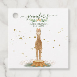 Nursery Watercolor Animal Love Alpaca Baby Gåvor Etiketter