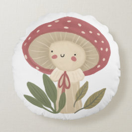 Nursery Watercolor Little svamp baby Rund Kudde