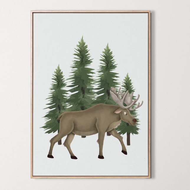 Nursery Woodland Animal Moose Wall Art Decor Poster (Nursery Woodland Animal Moose Wall Art Decor, tree, forest
)
