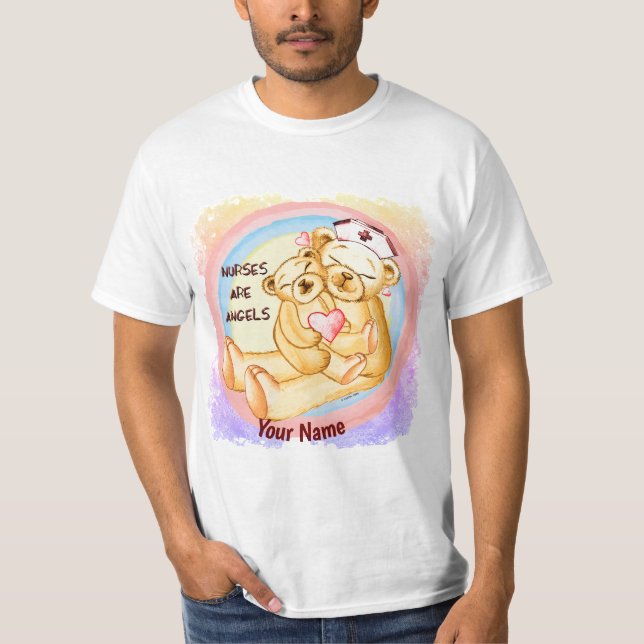 Nurses Are Angels  T Shirt (Framsida)