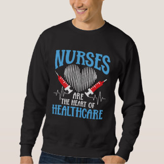 Nurses Are The Heart Of Healthcare  2 Lång Ärmad Tröja