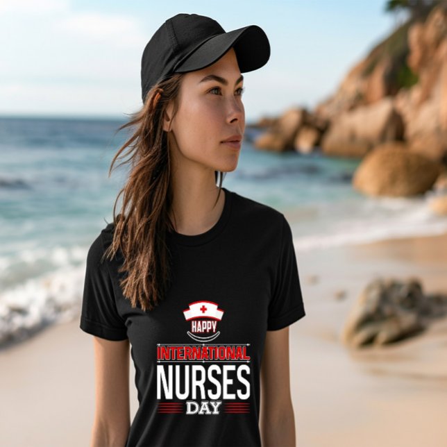 Nurses-dagen i lycklig Internationell T Shirt (Skapare uppladdad)