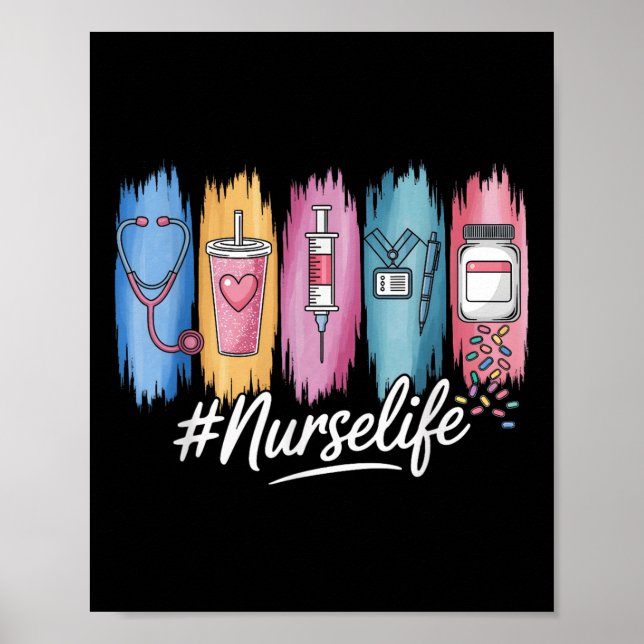 Nurses Day Nurse Week Appreciation 2025 Brushstrok Poster (Framsidan)