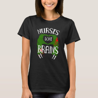 Nurses Kärlek Brains Zombie T Shirt