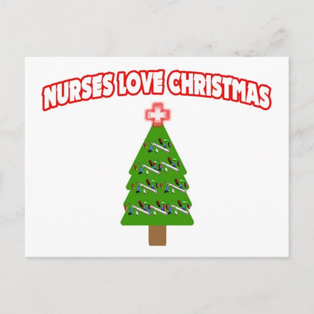 Nurses Kärlek jul Helg Vykort (Framsida)