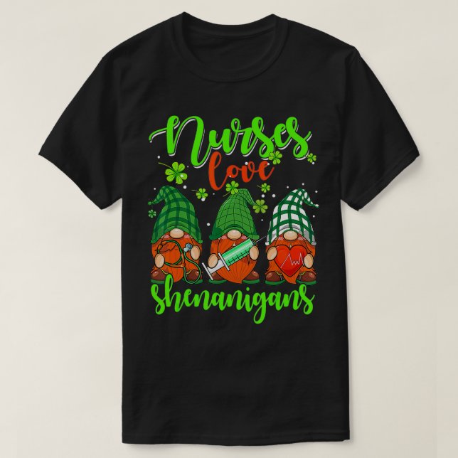 Nurses Kärlek Shenanigans Funny Gnomes Nurse St Pa T Shirt (Design framsida)