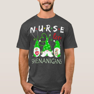 Nurses Kärlek Shenanigans Funny Gnomes Nurse St Pa T Shirt