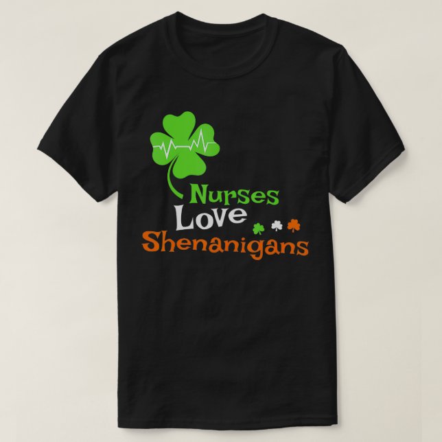 Nurses Kärlek Shenanigans Funny St patricks day Nu T Shirt (Design framsida)
