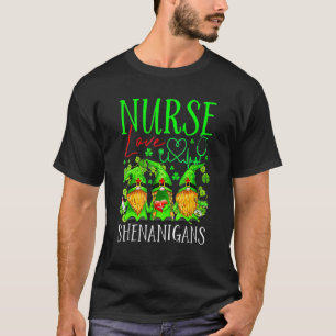 Nurses Kärlek Shenanigans Gnomes Nurse St Patricks T Shirt