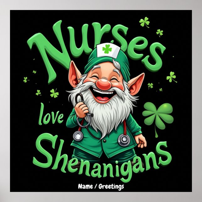 Nurses Love Shenanigans Celebrate St. Patricks Day Poster (Framsidan)