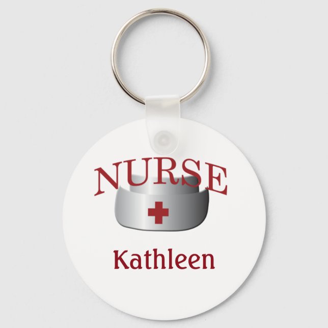 Nurses Namn Nurse Button Keychain Nyckelring (Framsida)