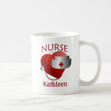 Nurses Namn Nurse Heart Anpassningsbar Mugg