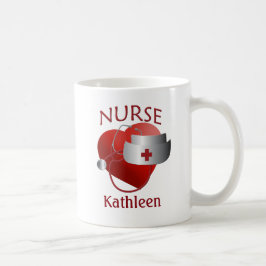 Nurses Namn Nurse Heart Anpassningsbar Mugg