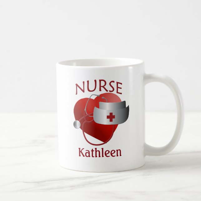 Nurses Namn Nurse Heart Anpassningsbar Mugg (Höger)