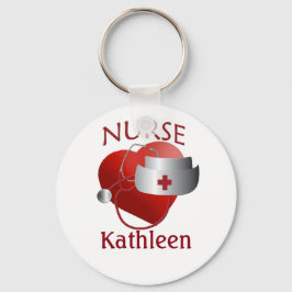 Nurses Namn Nurse Heart Button Keychain Nyckelring