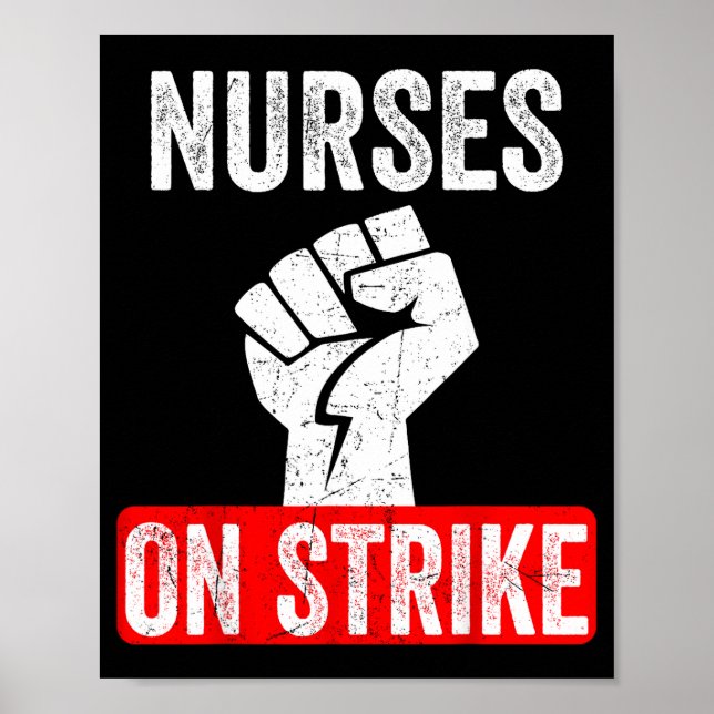 Nurses On Strike Nnu National Nurses United Staffi Poster (Framsidan)