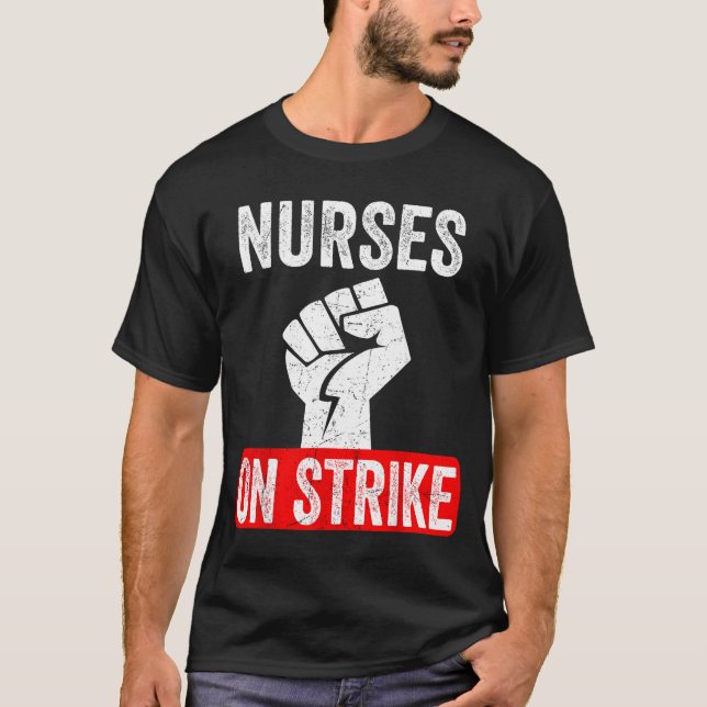 Nurses On Strike Nnu National Nurses United Staffi T Shirt (Framsida)