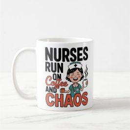 Nurses Run On Coffee And Chaos Funny Nurse Coffee  Kaffemugg