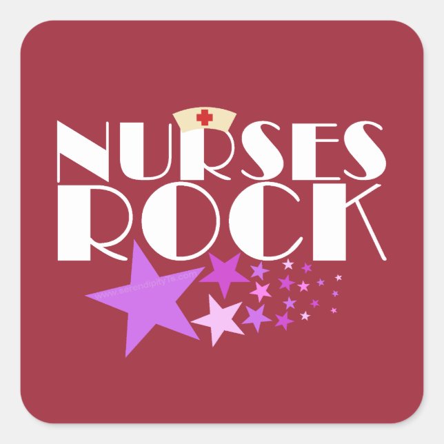Nurses Sten Fyrkantigt Klistermärke (Framsida)