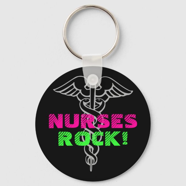 Nurses Sten Keychain | Neon färg Nyckelring (Framsida)