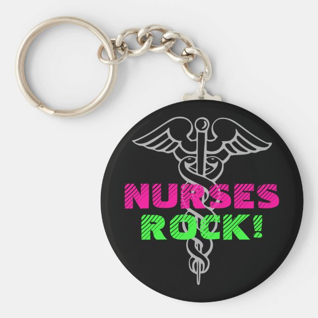 Nurses Sten Keychain | Neon färg Nyckelring (Framsidan)