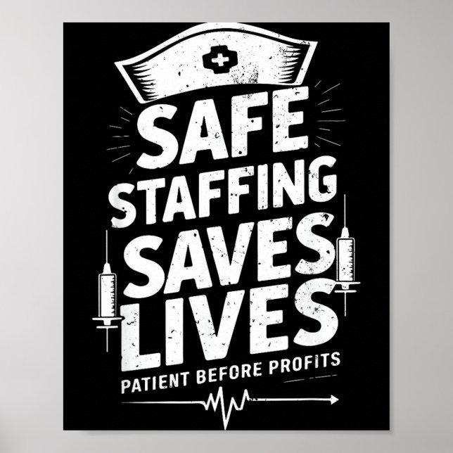 Nurses Strike Save Nursing Suprt Safe Staffing Sav Poster (Framsidan)
