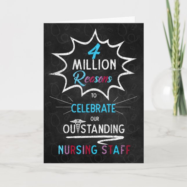Nurses Week Chalkboard Theme for Staff Kort (Framsida)