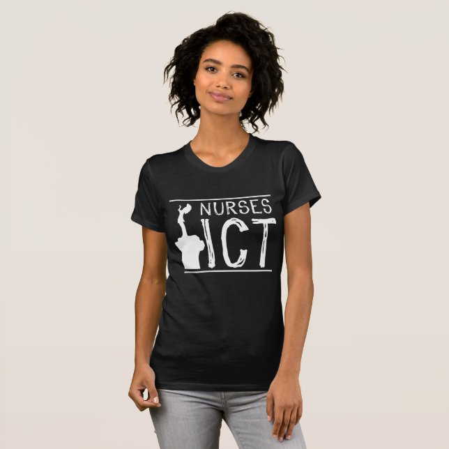 NursesICT vårdare (vit) Tee Shirt (Hel framsida)