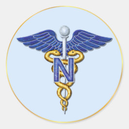 Nursing Caduceus Runt Klistermärke