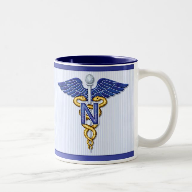 Nursing Caduceus Två-Tonad Mugg (Höger)