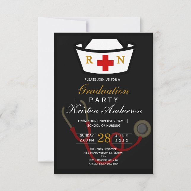 Nursing Graduation Invitation Inbjudningar (Framsida)