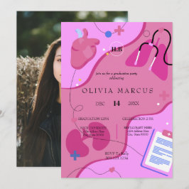 Nursing Graduation Invitation | RN Nurse Party Inv Inbjudningar