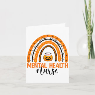 Nursing Halloween Pumpkin Rainbow Mental Health Nu Kort