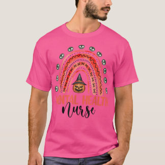 Nursing Halloween Pumpkin Rainbow Mental Health Nu T Shirt