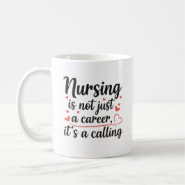 Nursing is a Calling Artistic Typography Art Kaffemugg