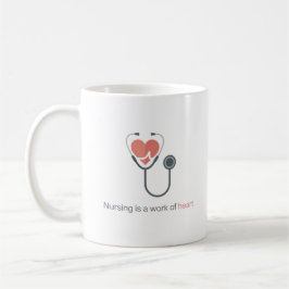 Nursing Is A Work Of Heart Stethoscope Coffee Mug  Kaffemugg