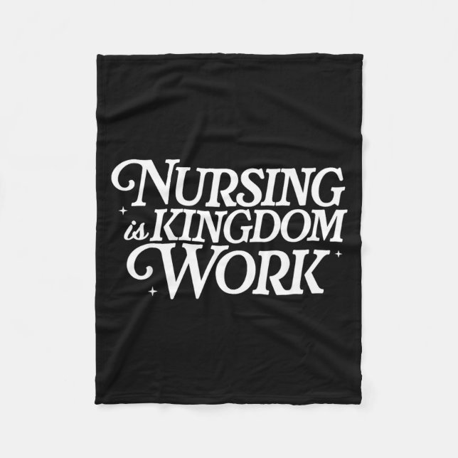 Nursing Is Kingdom Work Christian Nurse Quote  Fleecefilt (Framsidan)